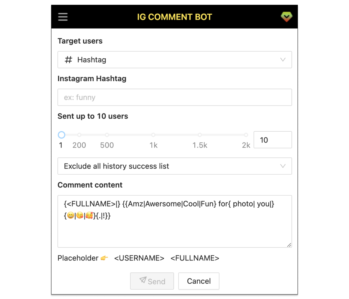IG Comment Bot Screenshot